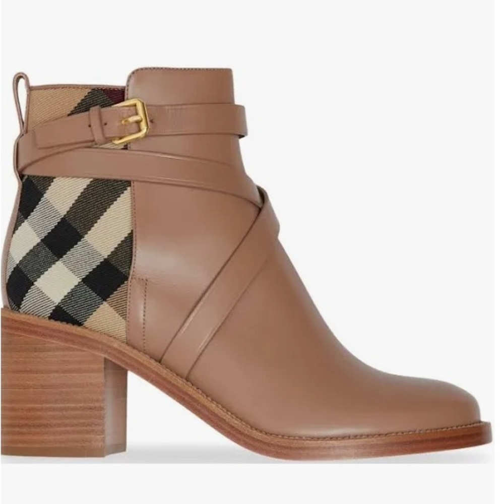 Burberry Pryle Equestrian Horse Check Ankle Booties
